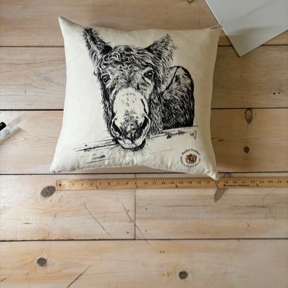 Rachel Dubber NWT M'asal Beag Dubh "My Little Black Donkey" Throw Pillow 18x18 - Picture 5 of 7